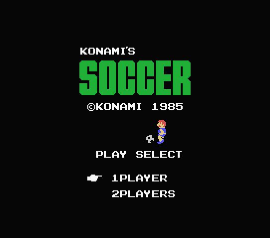 Konami's Soccer title screen for MSX